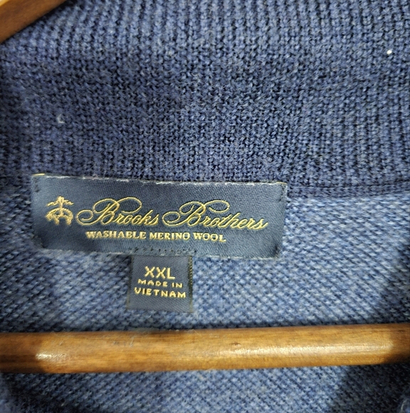 Brooks Brothers Blue Zip-Up Sweater - Picture 2 of 4